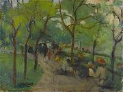 George Benjamin Luks Prospect Park oil painting on canvas